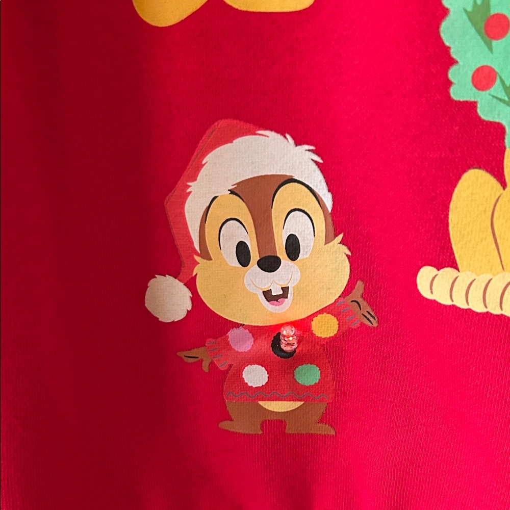Disney Red Sweatshirt with blinking lights on 6 Characters - Picture 9 of 14